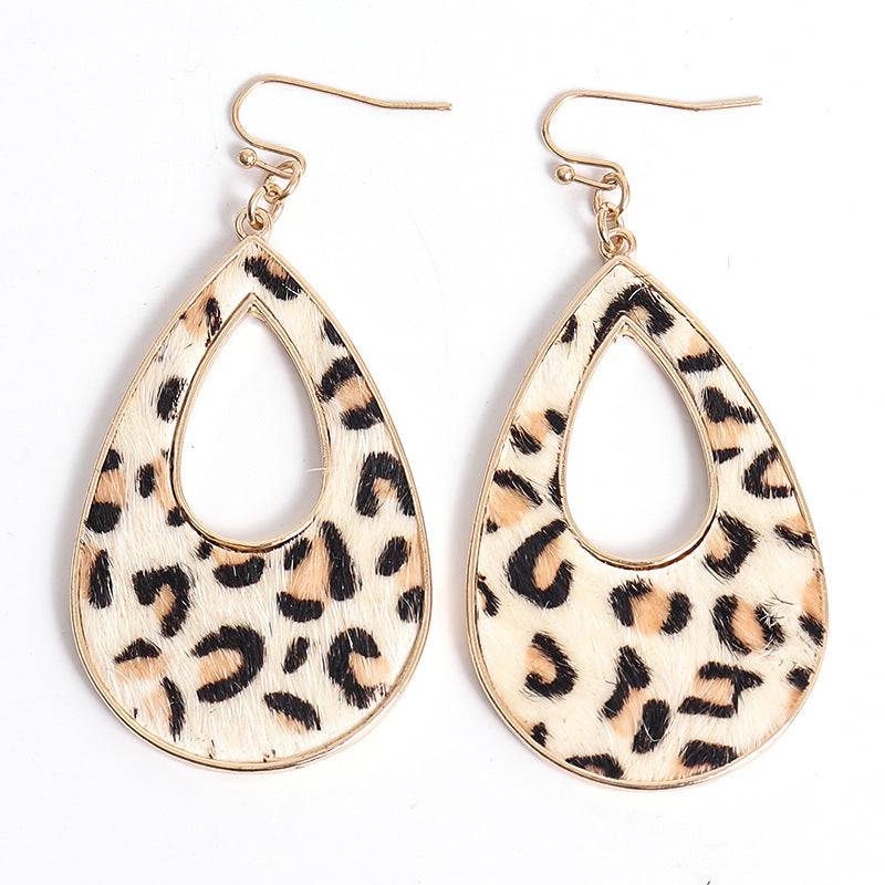 Wholesale Water Droplet Hollow Metal Earrings